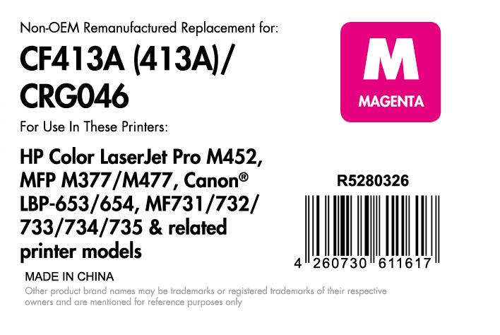 OFFICE-Partner Premium Toner recycelt - alternativ zu HP 410A M (CF413A) - magenta OFFICE-Partner Premium Toner recycelt - alternativ zu HP 410A M (CF413A) - magenta